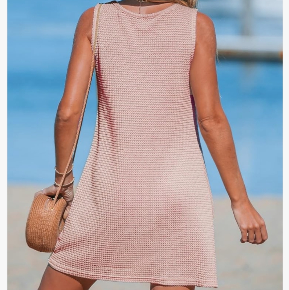 Cupshe Waffle Knit Hem Twist Cover-up - Picture 3 of 5